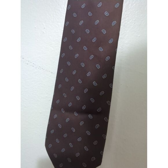 Vintage Robert Talbott Mark Shale Men's Necktie Silk Tie Brown Small Paisley - Picture 2 of 6
